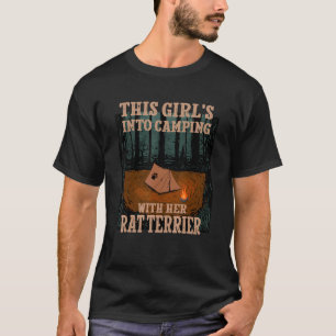 Girls Into Camping With Her Rat Terrier Dog Rattie T-Shirt