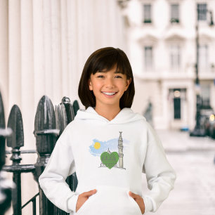 Girl's Islamic Hoodie: Love Heart Masjid an-Nabawi