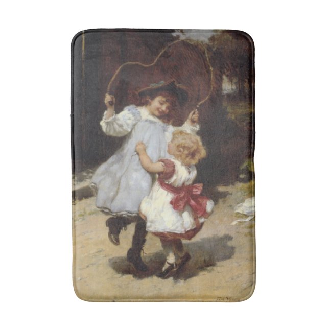 Girls Jumping with a Skipping Rope Bath Mat (Front Vertical)