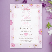 Girls Just Wanna Be One Floral Fancy One Birthday
