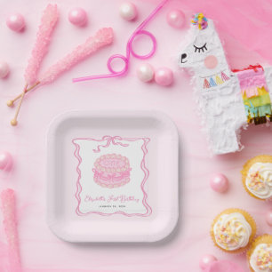 Girls Just Wanna Be One Pink Bow 1st Birthday Paper Plate