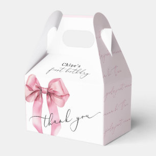 Girls just wanna be One Pink Bow Birthday Favor Box