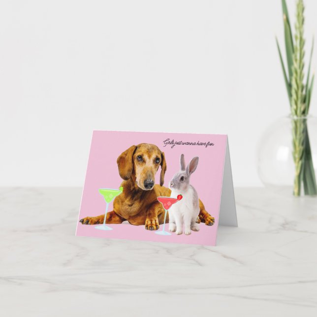 GIRLS JUST WANNA HAVE FUN GREETING CARD (Front)