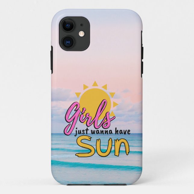 Girls just wanna have Sun Beach Case-Mate iPhone Case (Back)