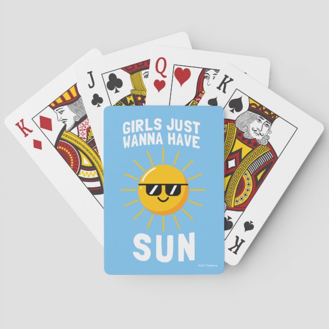 Girls Just Wanna Have Sun Playing Cards (Back)