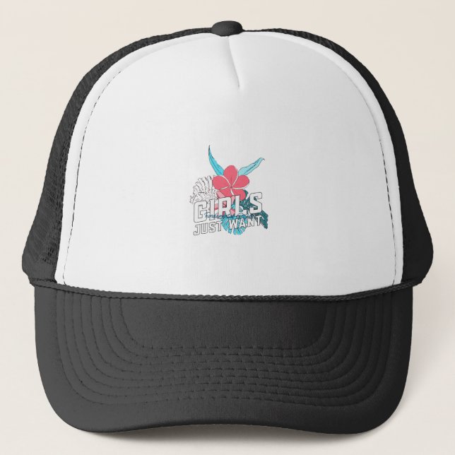 Girls Just Want Fundamental Rights Trucker Hat (Front)
