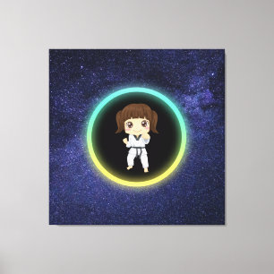 Girls Karate Galaxy    Canvas Print