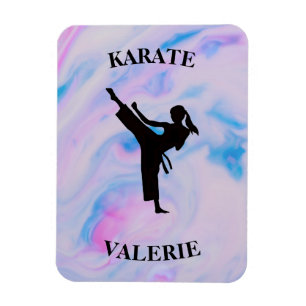 Girls Karate Pastel Swirl Magnet