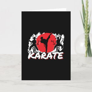 Girls Karate - Patriotic Japan Japanese Theme Card
