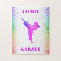 Girls Karate Rainbow Speckles 