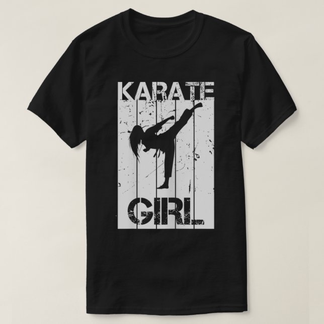 Girls Karate Uniforms Martial Arts  T-Shirt (Design Front)