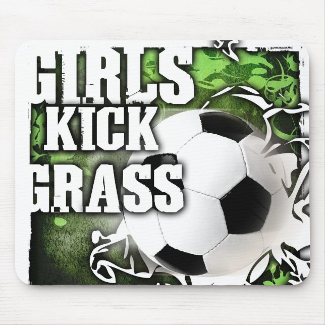 Girls Kick Grass Mouse Pad (Front)