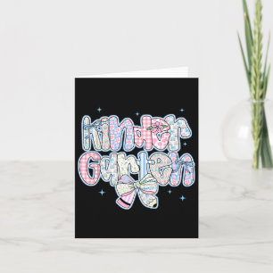Girls Kindergarten Back To School Coquette Preppy  Card