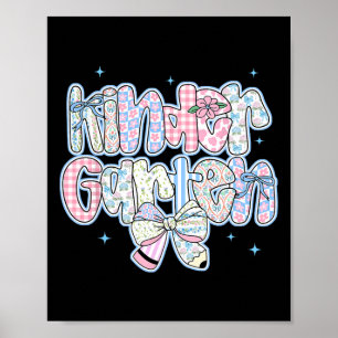 Girls Kindergarten Back To School Coquette Preppy  Poster