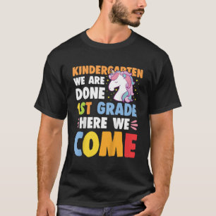 Girls Kindergarten Graduation Colorful Unicorn Kin T-Shirt