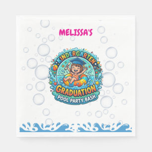 Girls Kindergarten Graduation Pool Party Napkin