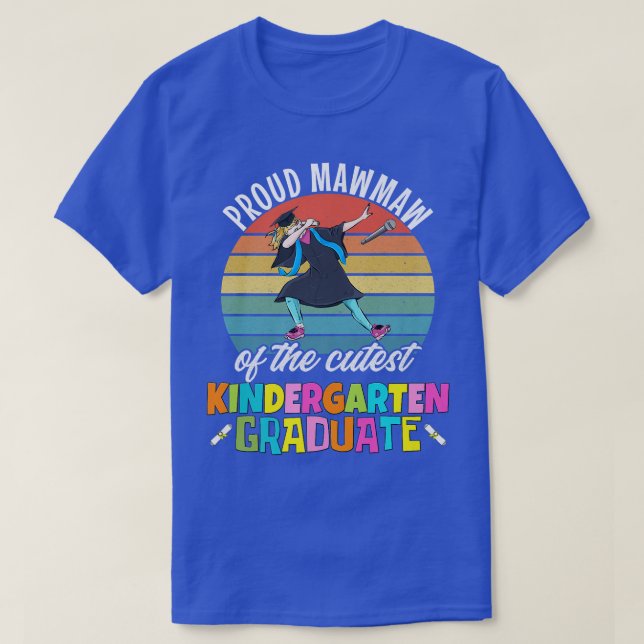 Girls Kindergarten Graduation Proud Mawmaw Dabbing T-Shirt (Design Front)