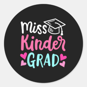 Girls Kindergarten Outfit Last Day Of School 2025 Classic Round Sticker