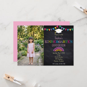 Girl's Kindergarten Picture Graduation  Invitation