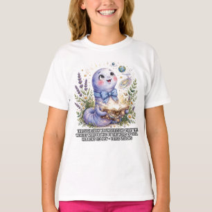 Girls-KJV Bible-Hebrews 11:3 Lavender Worm T-Shirt