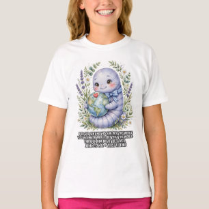 Girls-KJV Bible-John 3:17 Sweet Lavender Worm T-Shirt