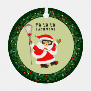 Girls Lacrosse Christmas 2026 Metal Ornament
