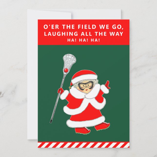 Girls Lacrosse Christmas Cards (Front)