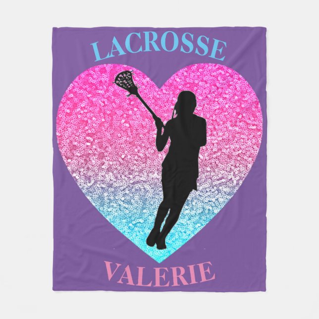 Girls Lacrosse Fleece Blanket (Front)