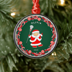 Girls Lacrosse  Metal Ornament