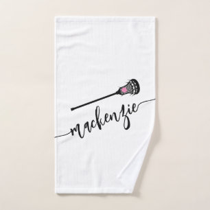 Girls Lacrosse Personalized Name Sports Hand Towel