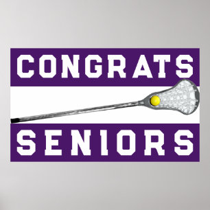 Girls Lacrosse Team Purple Congrats Poster