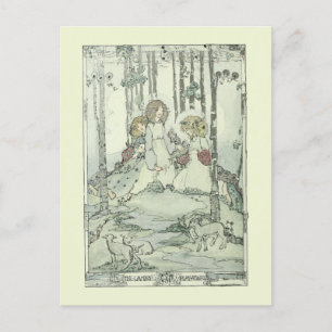Girls & Lambs by Jessie Marion King Postcard