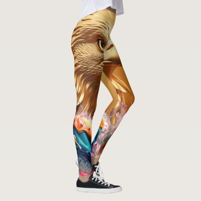 Girls' Leggings with Whimsical Eagle Design (Right)