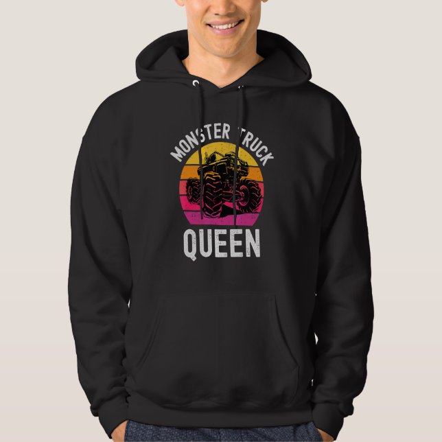 Girls Like Monster Trucks Too Kids Toddler 5t 4t 3 Hoodie (Front)