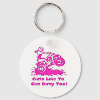 Girls Like to Get Dirty too - Button Keychain