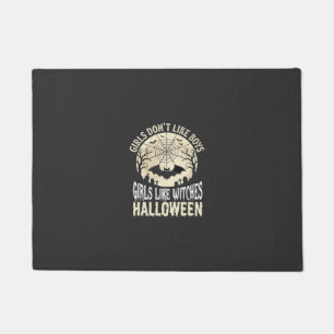 Girls Like Witches Halloween Bat Design_1 Doormat