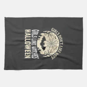 Girls Like Witches Halloween Bat Design_1 Kitchen Towel