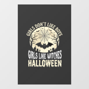 Girls Like Witches Halloween Bat Design_1 Window Cling