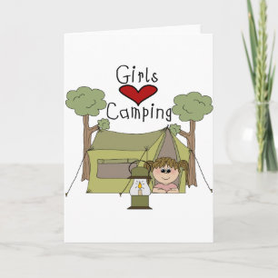 Girls Love Camping Card
