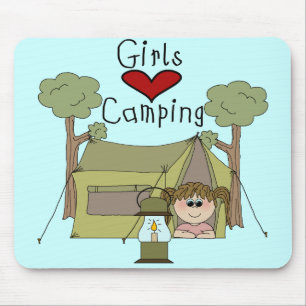 Girls Love Camping Mouse Pad