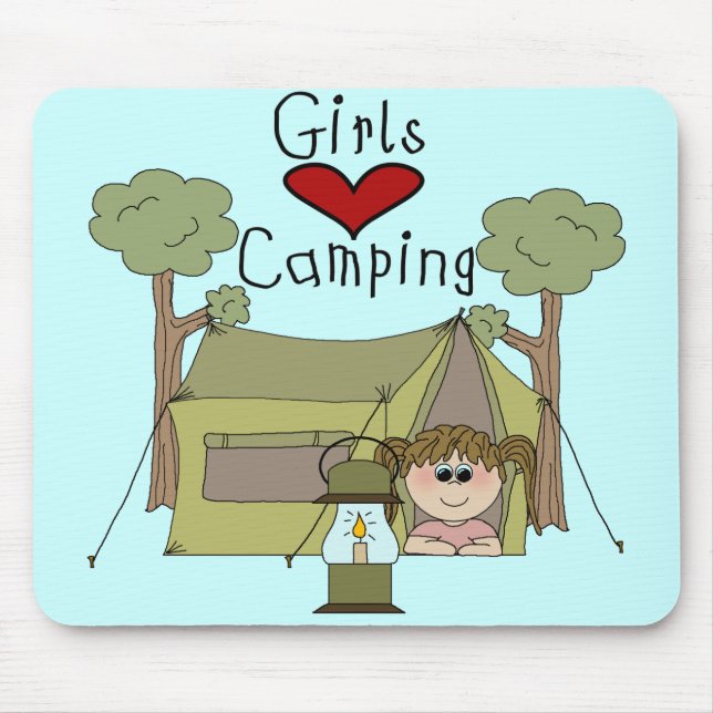 Girls Love Camping Mouse Pad (Front)