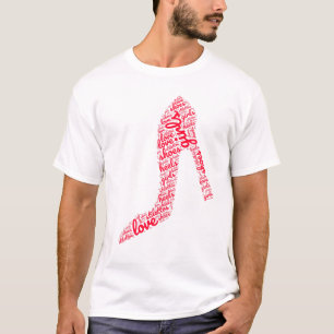 Girls Love Shoes Women Stiletto High Heels Shoe Fu T-Shirt
