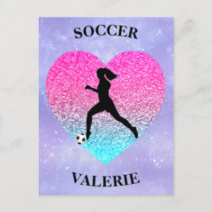 Girls Love Soccer Postcard