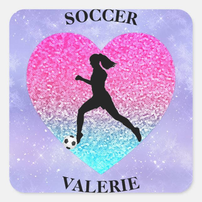 Girls Love Soccer    Square Sticker (Front)