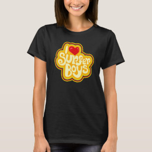 Girls Love Surfer Boys Summer Fun Swim Graphic Ret T-Shirt