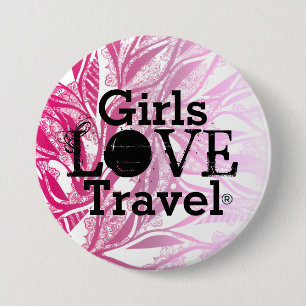 Girls Love Travel Button