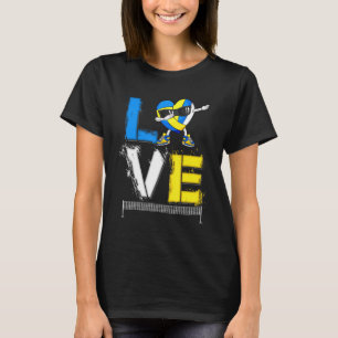 Girls Love Volleyball Dabbing Heart Funny Sport Va T-Shirt