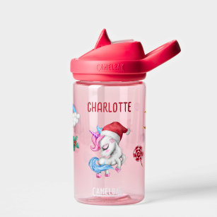 Girls Magical Unicorn Christmas Kids Personalized  Water Bottle