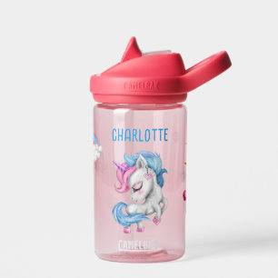 Girls Magical Unicorn Rainbow Kids Personalized  Water Bottle
