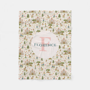 Girls Magical Whimsical Pink Fairytale Story Kids Fleece Blanket